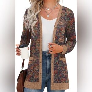 Grecerelle long cardigan long sleeve loose sweater oversize Size Large